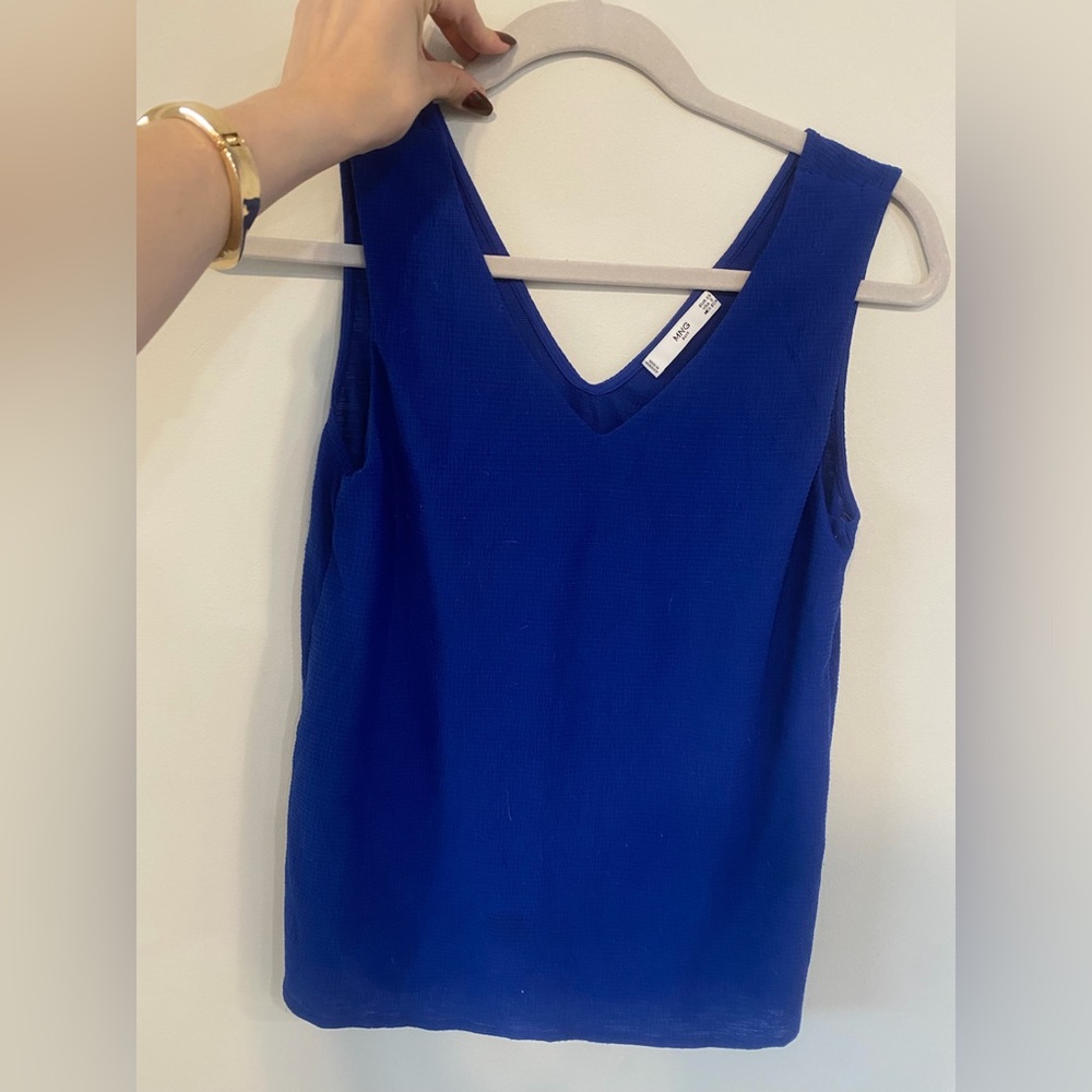 Mango Vibrant Blue Knit Top